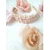 Нежна дизайнерска диадема в розово и прасковено Gold Rose Blush by Rosie